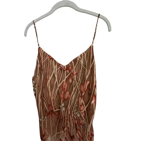 Vintage Celavie Collection Brown & Cream Y2K 90’s 2000s High Low Dress Size 8 - Picture 7 of 8